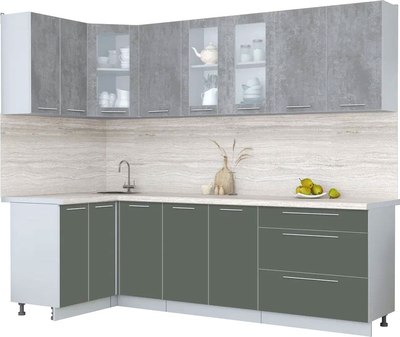 Кухонный гарнитур Интерлиния Мила Пластик 1.2x2.6 - фото