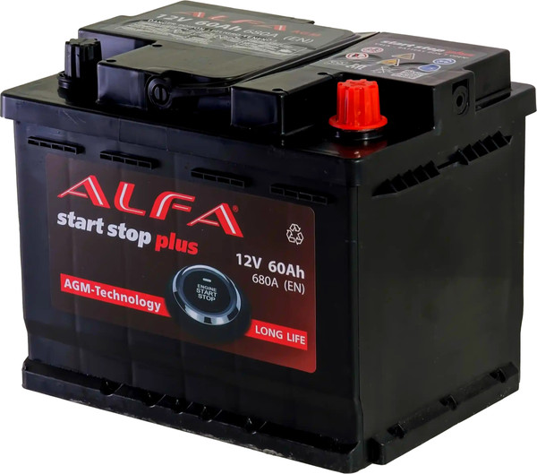 Автомобильный аккумулятор ALFA battery AGM R+ 680А / AGM-L2 - фото