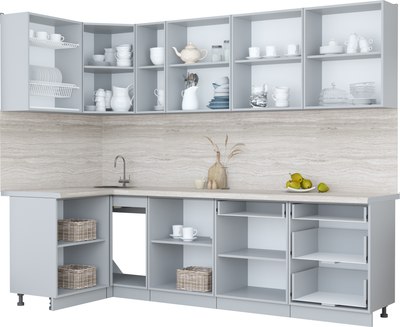 Кухонный гарнитур Интерлиния Мила Пластик 1.2x2.7