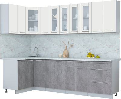 Кухонный гарнитур Интерлиния Мила Пластик 1.2x2.7 - фото