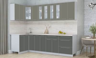 Кухонный гарнитур Интерлиния Мила Пластик 1.2x2.7