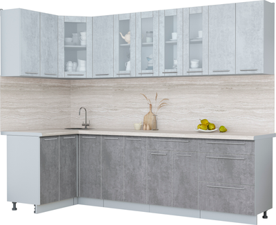 Кухонный гарнитур Интерлиния Мила Пластик 1.2x2.7 - фото