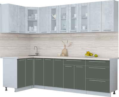 Кухонный гарнитур Интерлиния Мила Пластик 1.2x2.7 - фото