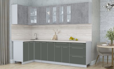 Кухонный гарнитур Интерлиния Мила Пластик 1.2x2.7