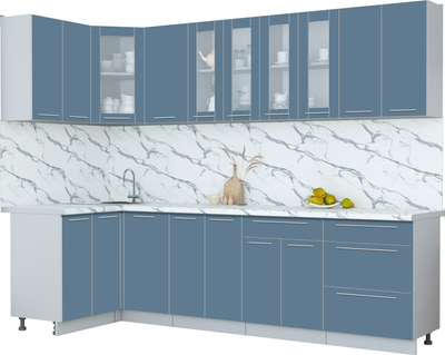 Кухонный гарнитур Интерлиния Мила Пластик 1.2x2.8 - фото
