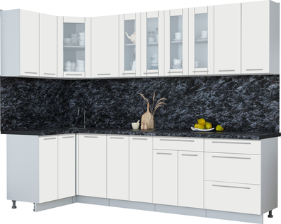 Кухонный гарнитур Интерлиния Мила Пластик 1.2x2.8 - фото