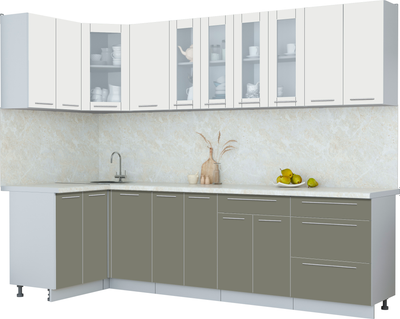 Кухонный гарнитур Интерлиния Мила Пластик 1.2x2.8 - фото