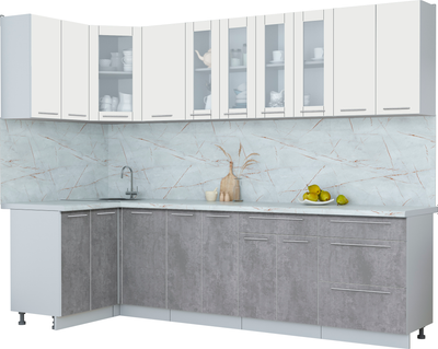 Кухонный гарнитур Интерлиния Мила Пластик 1.2x2.8 - фото