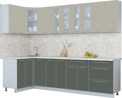 Кухонный гарнитур Интерлиния Мила Пластик 1.2x2.8 - фото