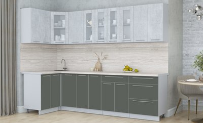 Кухонный гарнитур Интерлиния Мила Пластик 1.2x2.8