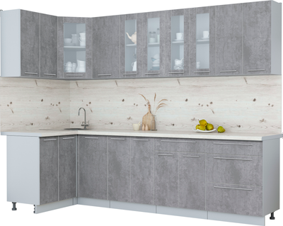 Кухонный гарнитур Интерлиния Мила Пластик 1.2x2.8 - фото