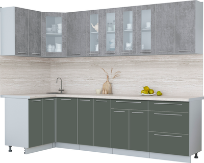 Кухонный гарнитур Интерлиния Мила Пластик 1.2x2.8 - фото