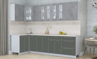 Кухонный гарнитур Интерлиния Мила Пластик 1.2x2.8