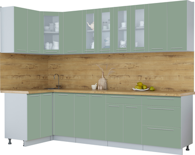 Кухонный гарнитур Интерлиния Мила Пластик 1.2x2.8 - фото