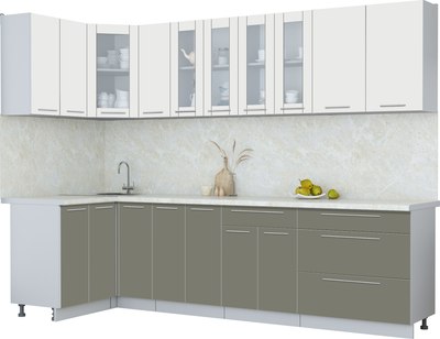 Кухонный гарнитур Интерлиния Мила Пластик 1.2x2.9 - фото
