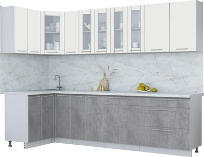 Кухонный гарнитур Интерлиния Мила Пластик 1.2x2.9 - фото