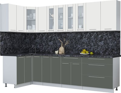 Кухонный гарнитур Интерлиния Мила Пластик 1.2x2.9 - фото