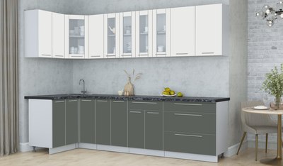 Кухонный гарнитур Интерлиния Мила Пластик 1.2x2.9