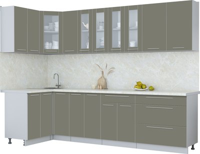 Кухонный гарнитур Интерлиния Мила Пластик 1.2x2.9 - фото