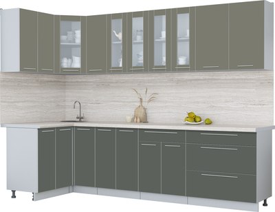 Кухонный гарнитур Интерлиния Мила Пластик 1.2x2.9 - фото