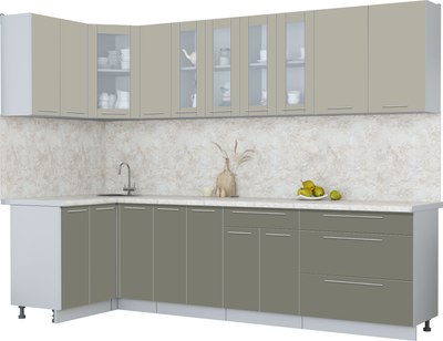 Кухонный гарнитур Интерлиния Мила Пластик 1.2x2.9 - фото