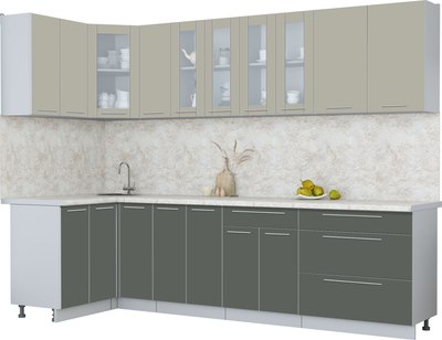 Кухонный гарнитур Интерлиния Мила Пластик 1.2x2.9 - фото
