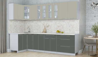 Кухонный гарнитур Интерлиния Мила Пластик 1.2x2.9