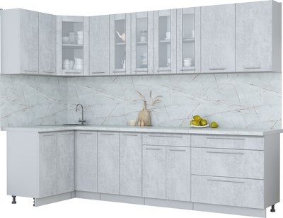 Кухонный гарнитур Интерлиния Мила Пластик 1.2x2.9 - фото