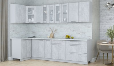 Кухонный гарнитур Интерлиния Мила Пластик 1.2x2.9