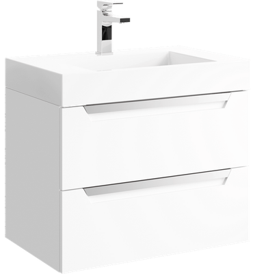 Тумба с умывальником Aqwella Cube / CUB0107W - фото