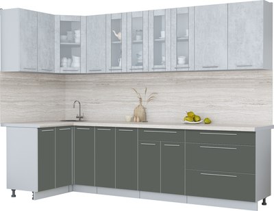 Кухонный гарнитур Интерлиния Мила Пластик 1.2x2.9 - фото