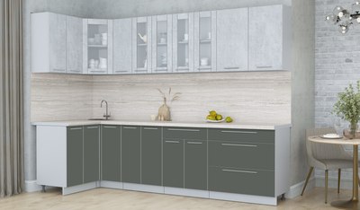 Кухонный гарнитур Интерлиния Мила Пластик 1.2x2.9