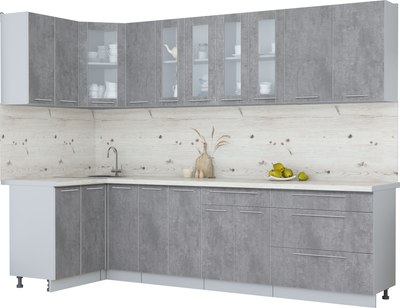 Кухонный гарнитур Интерлиния Мила Пластик 1.2x2.9 - фото