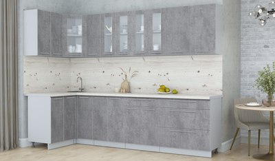 Кухонный гарнитур Интерлиния Мила Пластик 1.2x2.9