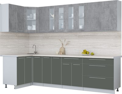 Кухонный гарнитур Интерлиния Мила Пластик 1.2x2.9 - фото