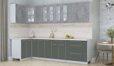 Кухонный гарнитур Интерлиния Мила Пластик 1.2x2.9