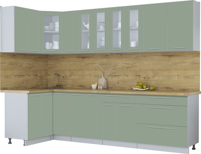 Кухонный гарнитур Интерлиния Мила Пластик 1.2x2.9 - фото