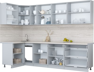 Кухонный гарнитур Интерлиния Мила Пластик 1.2x2.9