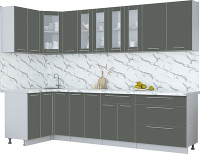 Кухонный гарнитур Интерлиния Мила Пластик 1.2x2.9 - фото