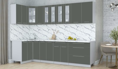 Кухонный гарнитур Интерлиния Мила Пластик 1.2x2.9