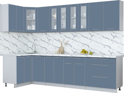 Кухонный гарнитур Интерлиния Мила Пластик 1.2x3.0 - фото