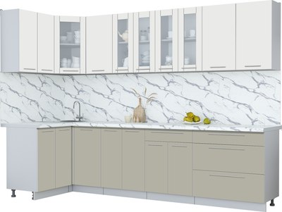 Кухонный гарнитур Интерлиния Мила Пластик 1.2x3.0 - фото