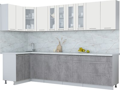 Кухонный гарнитур Интерлиния Мила Пластик 1.2x3.0 - фото