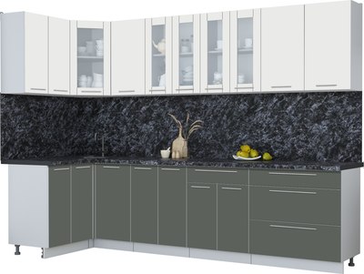 Кухонный гарнитур Интерлиния Мила Пластик 1.2x3.0 - фото