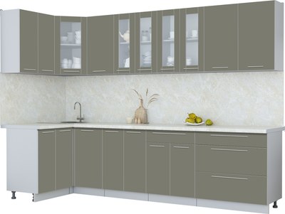 Кухонный гарнитур Интерлиния Мила Пластик 1.2x3.0 - фото