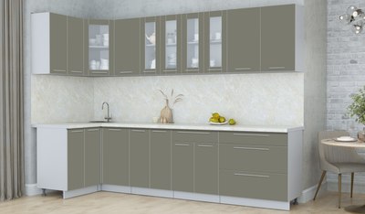 Кухонный гарнитур Интерлиния Мила Пластик 1.2x3.0