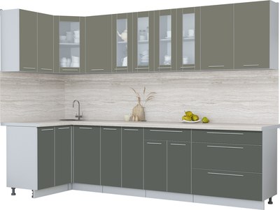 Кухонный гарнитур Интерлиния Мила Пластик 1.2x3.0 - фото
