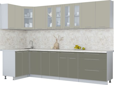 Кухонный гарнитур Интерлиния Мила Пластик 1.2x3.0 - фото