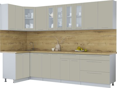 Кухонный гарнитур Интерлиния Мила Пластик 1.2x3.0 - фото