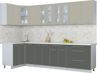Кухонный гарнитур Интерлиния Мила Пластик 1.2x3.0 - фото